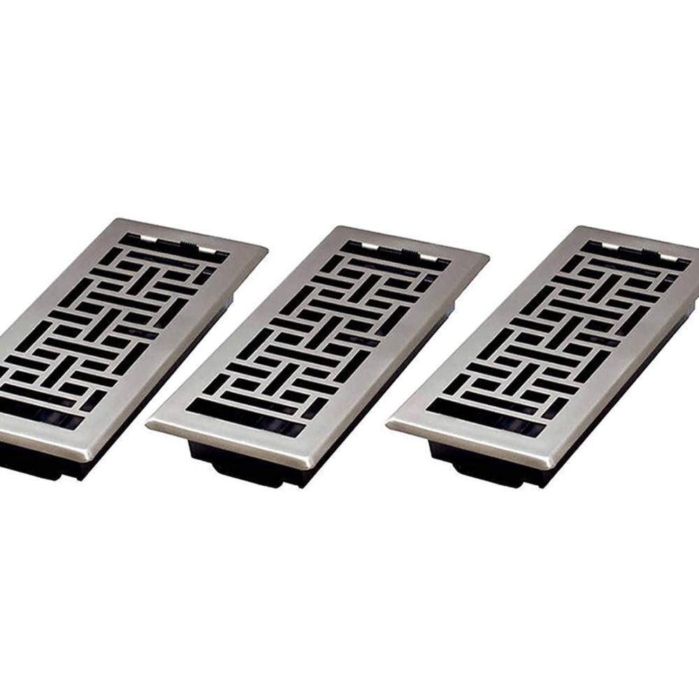 Brushed Nickel Decorator Floor Register Covers 3 Pack Y